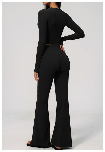 Apex Ritual – Yoga Set 2PCS Women – Gym Legging Fitness Bra Crop Top Long Sleeve Sports Suits