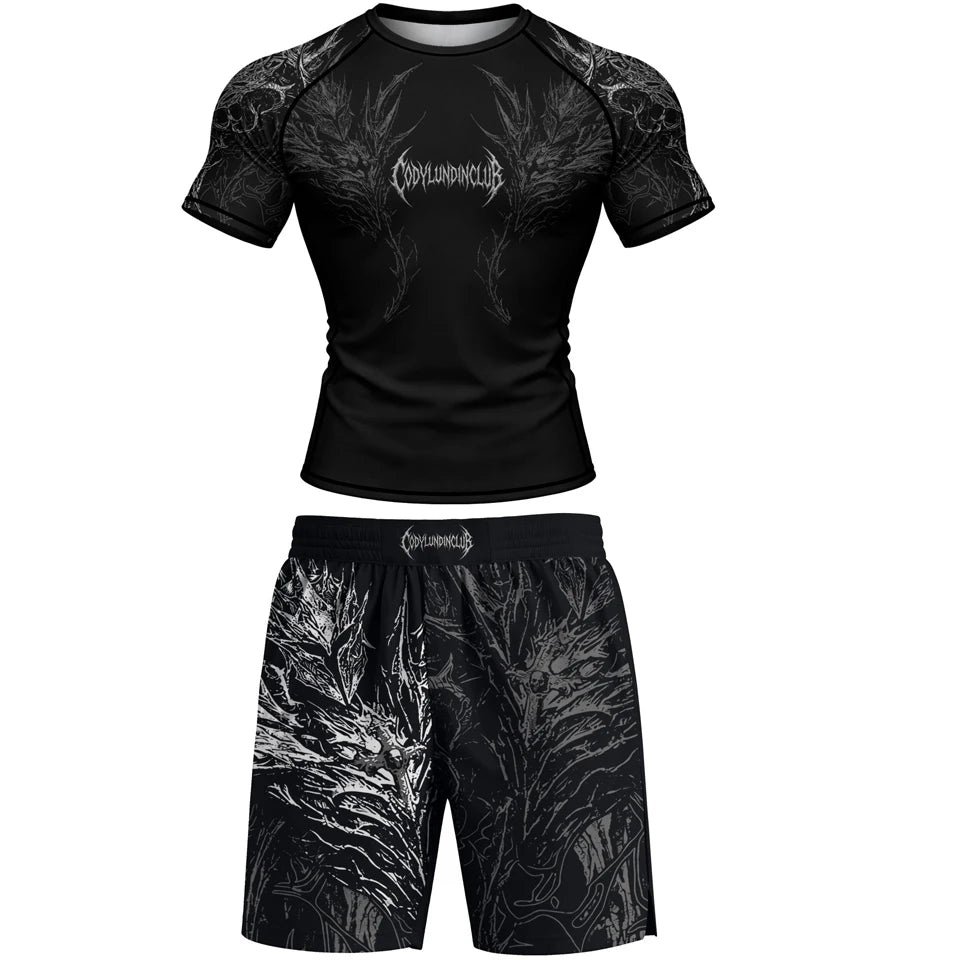 Apex Ritual MMA 4-Piece Set – Rashguard, Tee & Fight Shorts for BJJ & Muay Thai