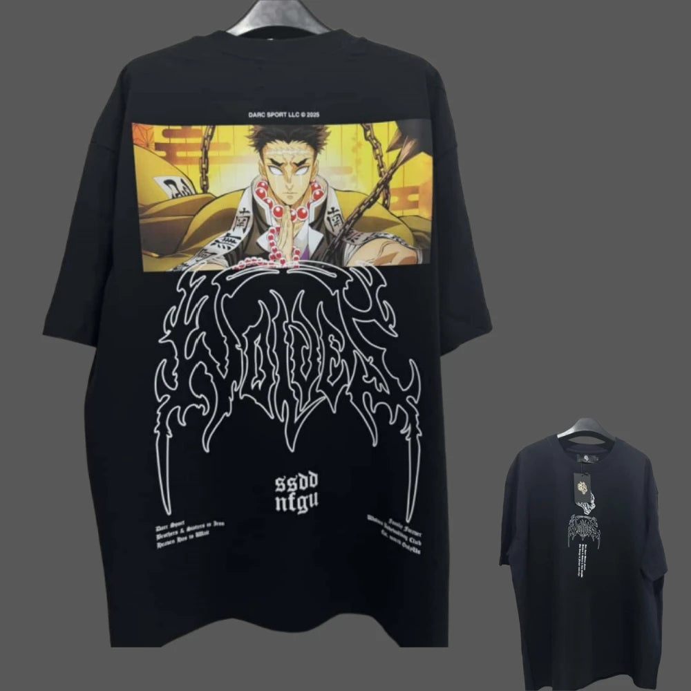Apex Ritual – Anime Print Men's Crewneck T-Shirt – Loose Casual Fitness Training Cotton Tee