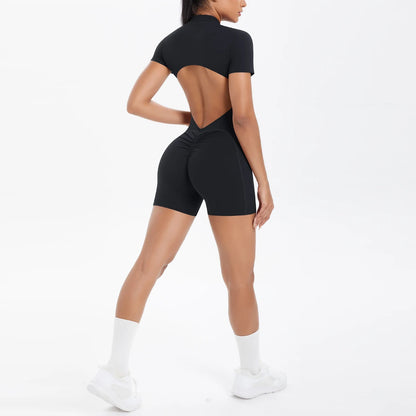 Apex Ritual – Women's One-Piece Training Jumpsuit – Zip-Front Workout Bodysuit