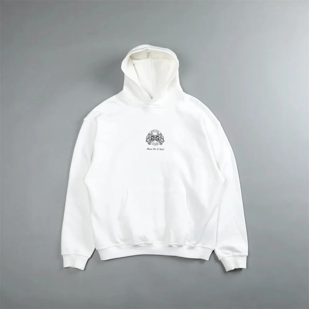 Apex Ritual – Retro Wolf Head Backprint Hoodie – Fleece Lined Sweatshirt Men & Women