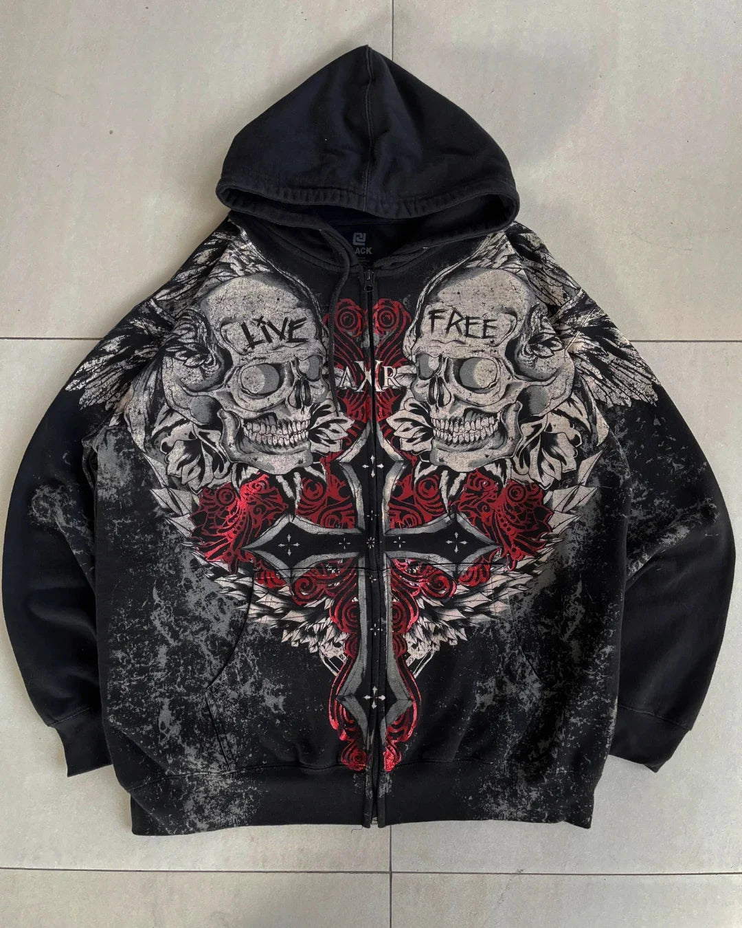 Apex Ritual – Explosions Y2K Hooded Sweater Men – American Retro Hip-Hop Graffiti Unisex Zipper Hoodie