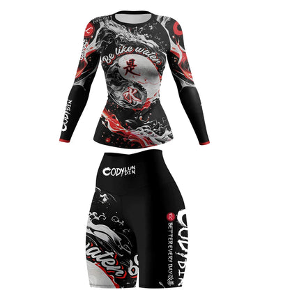Apex Ritual – Women's Mock Neck MMA Compression Rash Guard – 4-Way Stretch BJJ & Boxing Rashguard