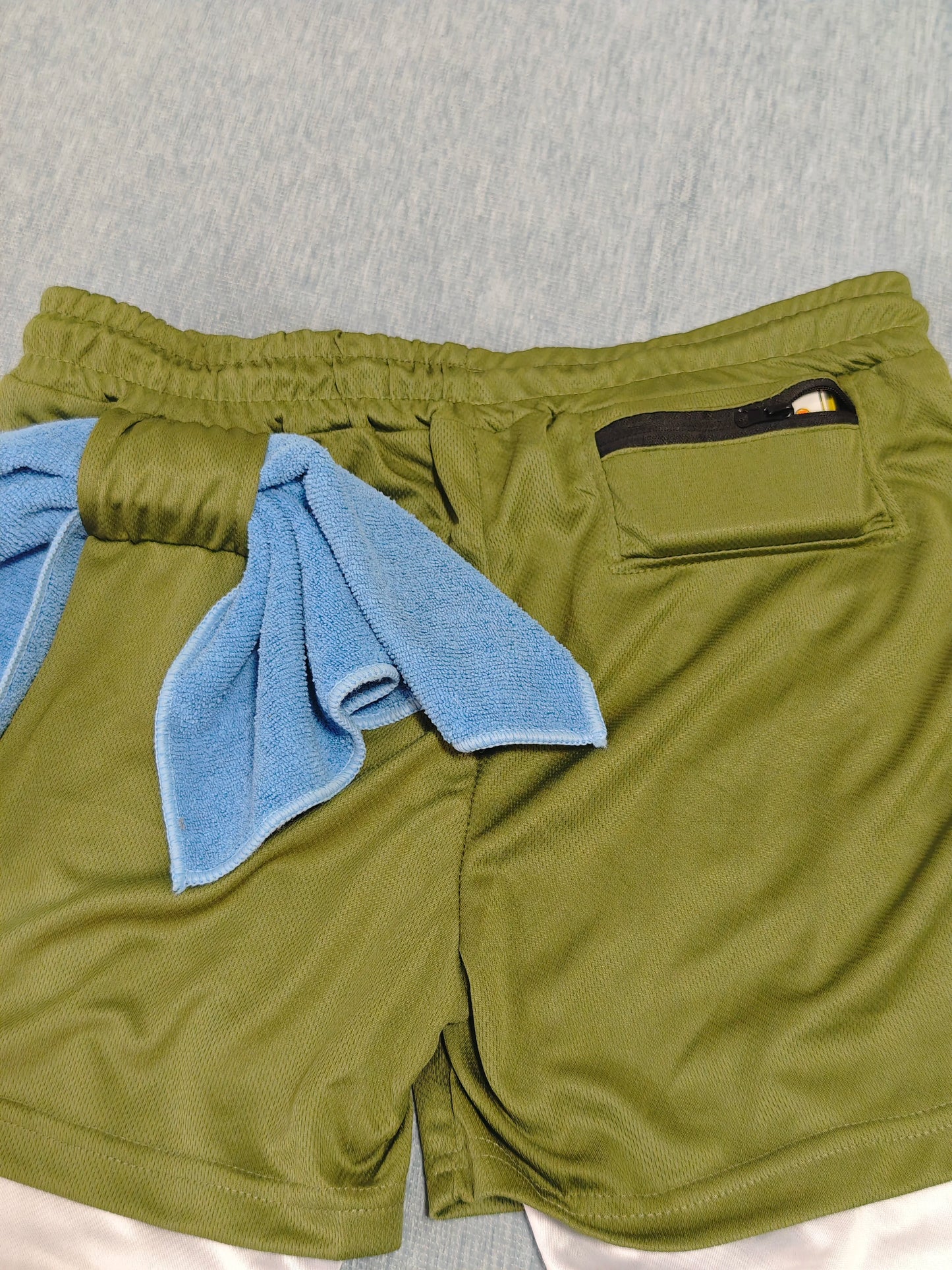 Apex Ritual – Men's 2-in-1 Fitness Running Shorts – Compression Lining with Phone Bag & Towel Ring
