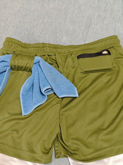 Apex Ritual – Men's 2-in-1 Fitness Running Shorts – Compression Lining with Phone Bag & Towel Ring
