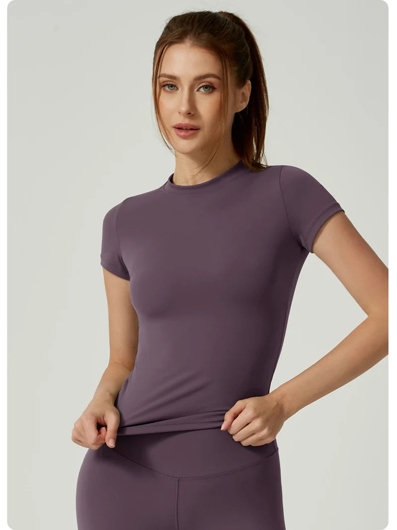 Apex Ritual – Women's Seamless Short-Sleeve Crop Top – Yoga & Running Activewear
