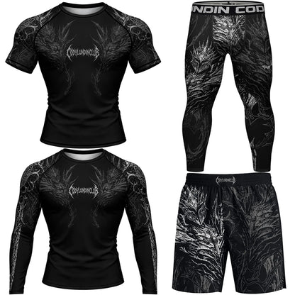 Apex Ritual MMA 4-Piece Set – Rashguard, Tee & Fight Shorts for BJJ & Muay Thai