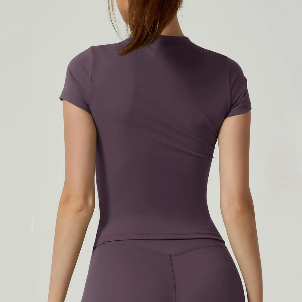 Apex Ritual – Women's Seamless Short-Sleeve Crop Top – Yoga & Running Activewear