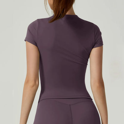 Apex Ritual – Women's Seamless Short-Sleeve Crop Top – Yoga & Running Activewear