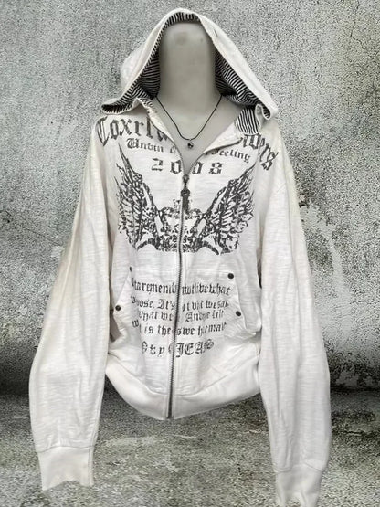Apex Ritual – Y2K Korean College Style Zipper Hoodie Women – Harajuku Casual Loose Fleece Thick Sweatshirt