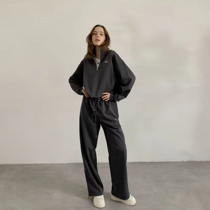 Apex Ritual – American Style Half Zipper Stand Collar Jacket Women – Yoga Running Set Long Sleeve