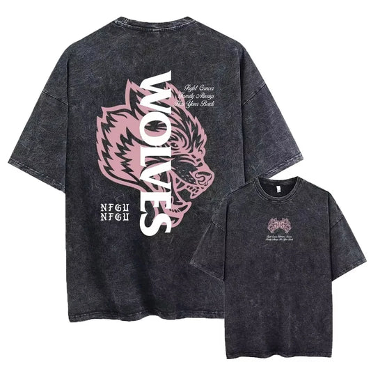 Apex Ritual – Wolves Sport Vintage Washed T-Shirt – Gym Bodybuilding Unisex Fitness Tee
