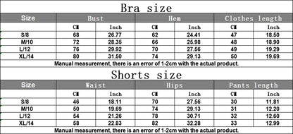 Apex Ritual Women's 2-Piece Sports Set – Push-Up Bra & Shorts