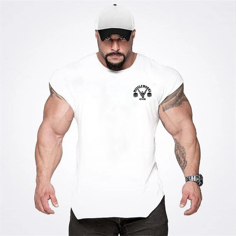 Apex Ritual – Men's Cotton Stringer Tank Top – Sleeveless Bodybuilding Gym Vest