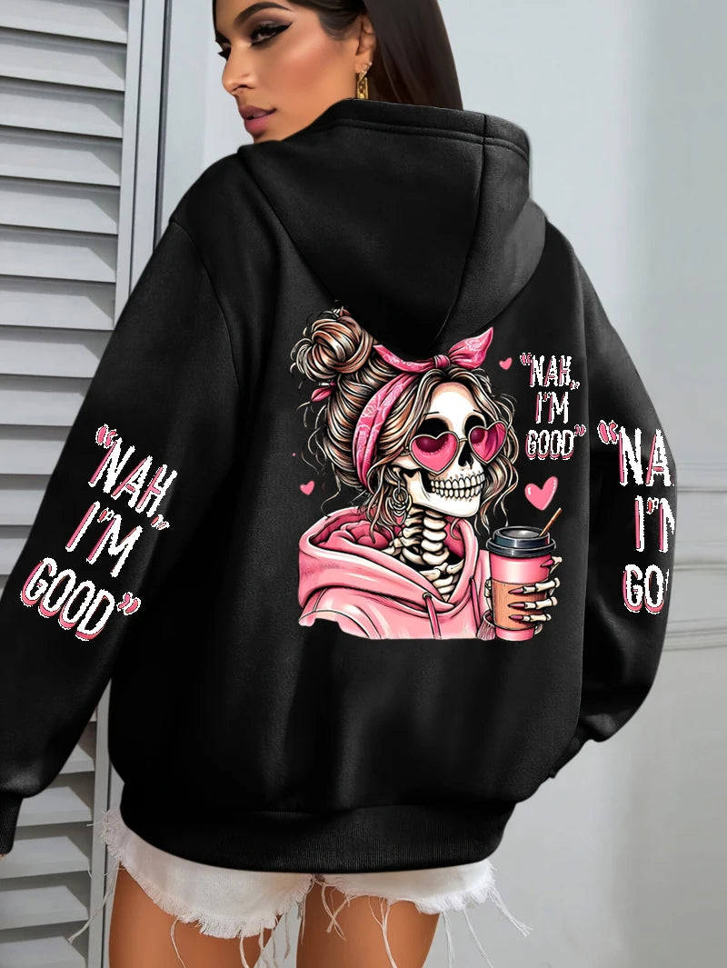 Apex Ritual Women's Graphic Hoodie – Loose-Fit Fleece Pullover