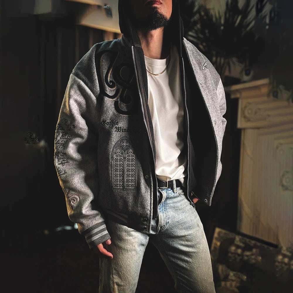Apex Ritual – Trendy Heavy Embroidered Baseball Jacket – American High Street Y2k Hip-Hop  Jacket