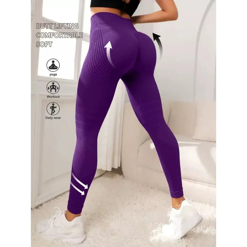 Apex Ritual – Women's High-Waist Textured Leggings – Tummy-Control Training Tights
