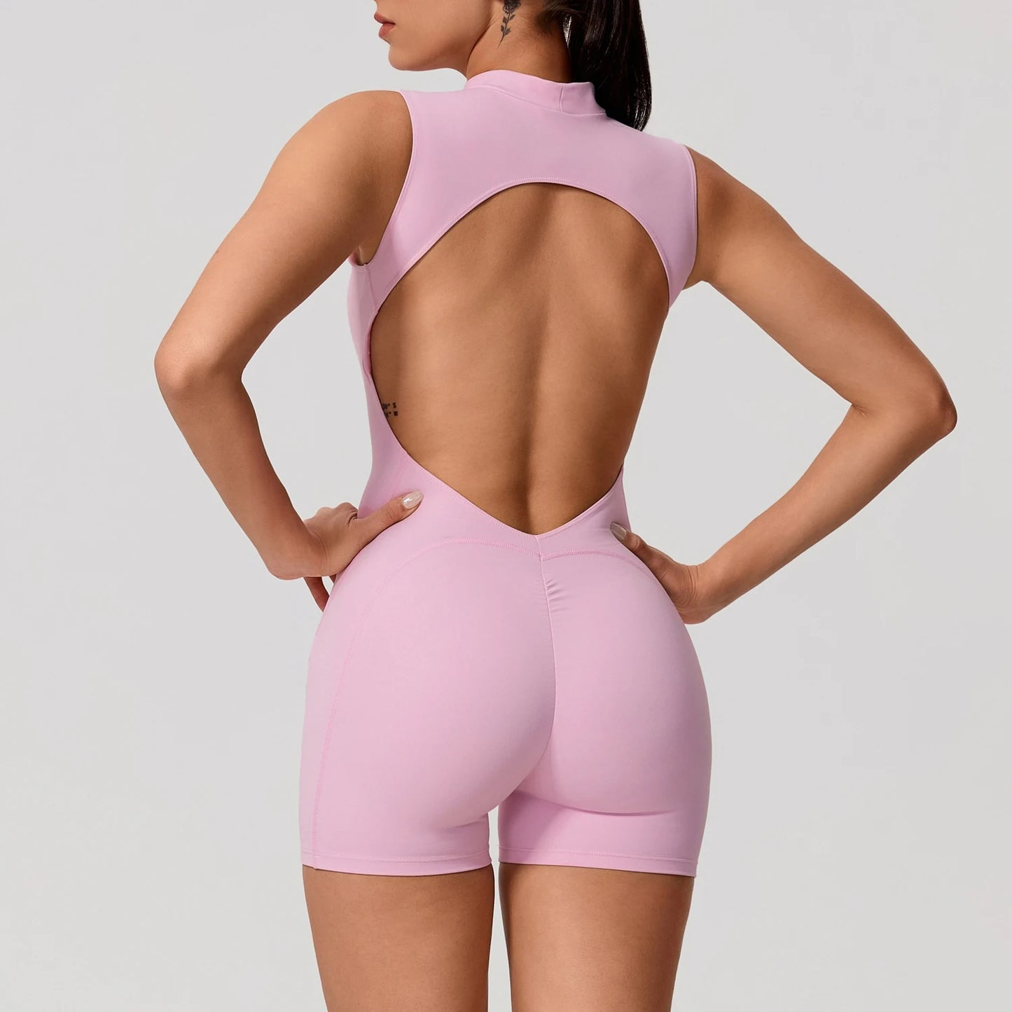 Apex Ritual – Sleeveless Yoga Bodysuit Women – High Stretch Push Up Fitness Jumpsuit