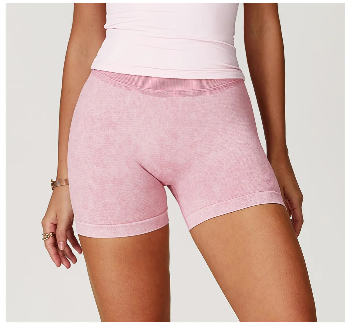 Apex Ritual – Women's High-Waist Yoga Shorts – Sand-Washed Squat-Proof Training Shorts