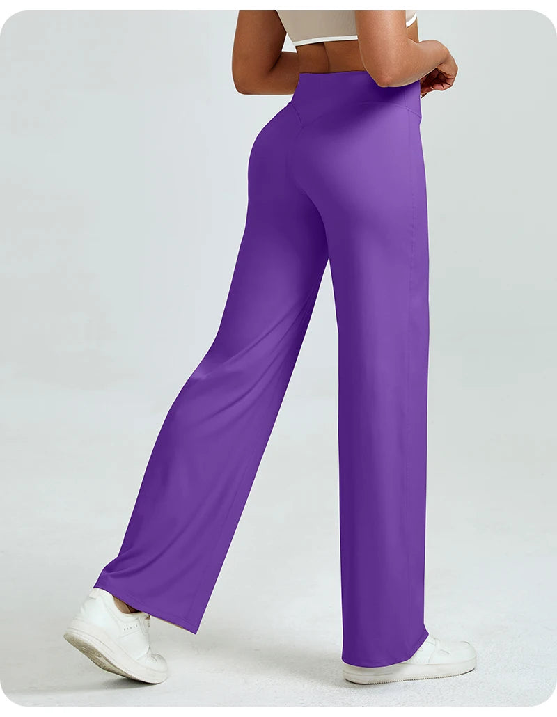 Apex Ritual – Women's High-Waist Straight-Leg Yoga Pants – Relaxed Fit Training Trousers
