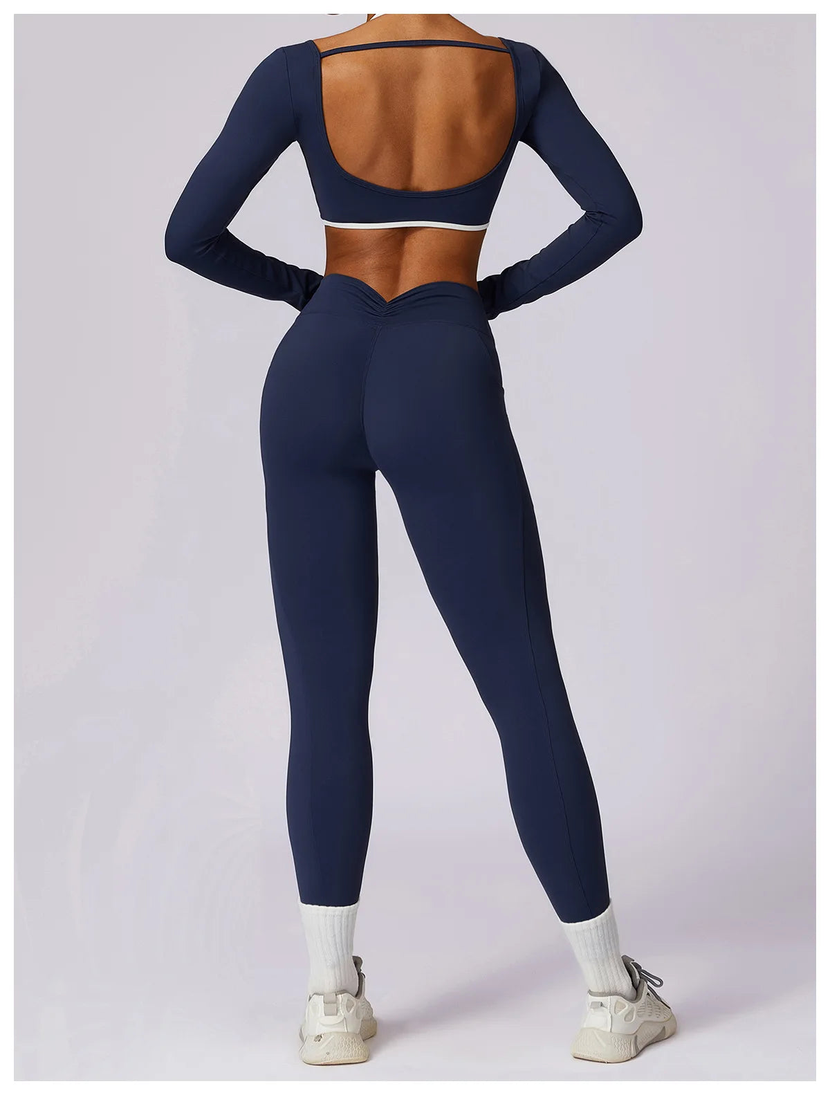 Apex Ritual Women's Backless Long-Sleeve Yoga Top – Quick-Dry Training Shirt