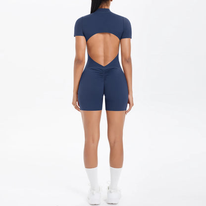 Apex Ritual – Women's One-Piece Training Jumpsuit – Zip-Front Workout Bodysuit