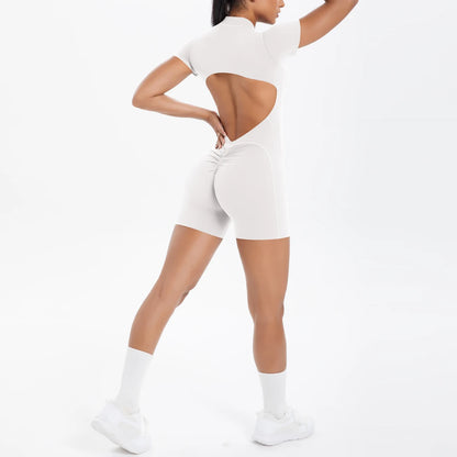 Apex Ritual – Women's One-Piece Training Jumpsuit – Zip-Front Workout Bodysuit