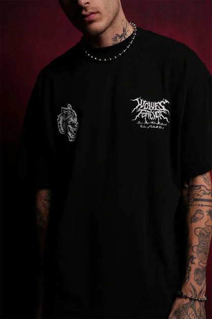 Apex Ritual – EINHERJAR Side By Side Oversized Tee – Y2K Gothic Hip Hop Couple T-Shirt