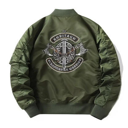 Apex Ritual – Spring Autumn Embroidered MA1 Pilot Jacket Men – Trendy American Workwear Baseball Style
