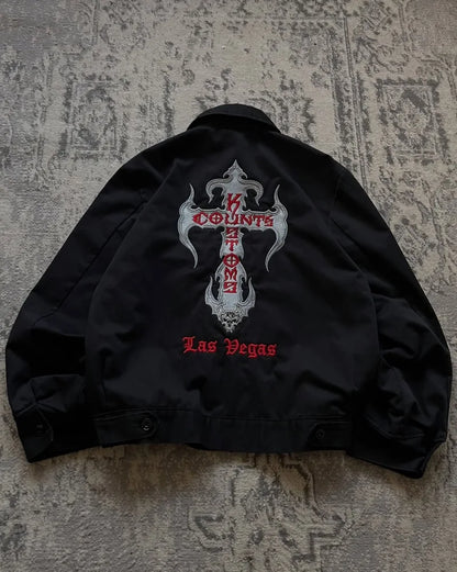 Apex Ritual – Y2K Harajuku Vintage Letter Embroidered Jacket Women – Gothic Hip Hop Casual Coat