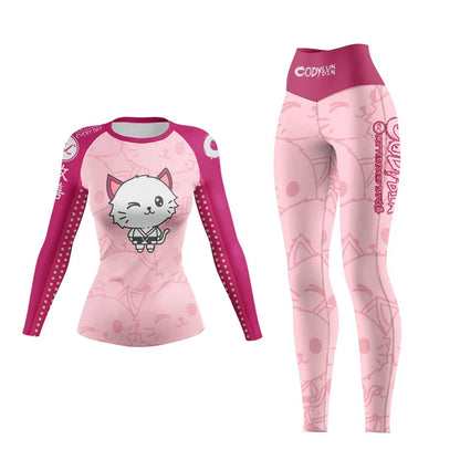 Apex Ritual – Women's MMA Tracksuit Set (4pcs) – BJJ Boxing Rashguard, Grappling & Muay Thai Shorts