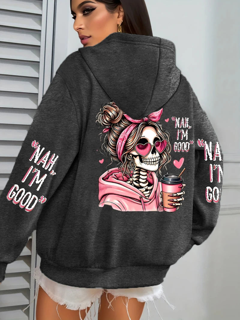 Apex Ritual Women's Graphic Hoodie – Loose-Fit Fleece Pullover
