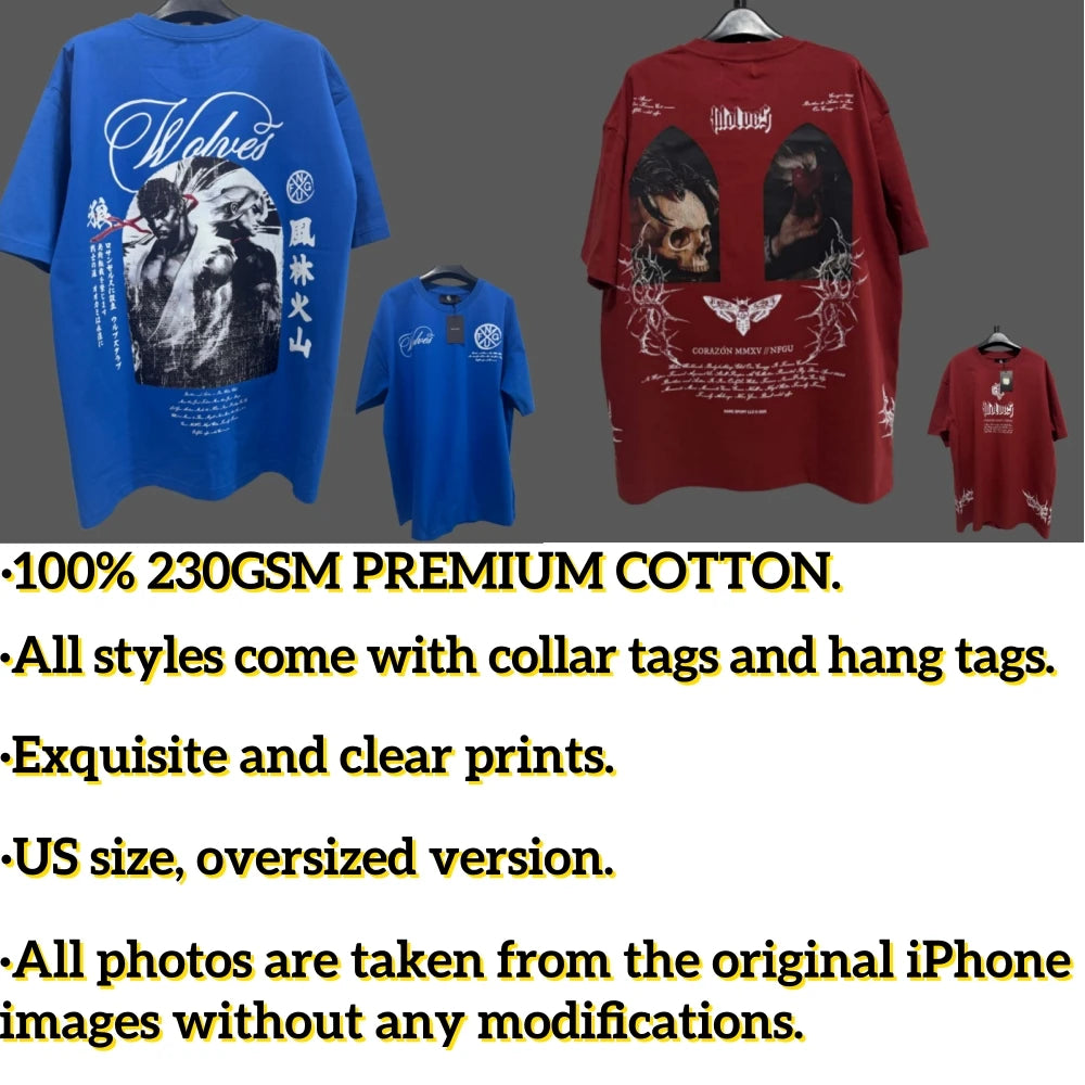 Apex Ritual – Anime Print Men's Crewneck T-Shirt – Loose Casual Fitness Training Cotton Tee