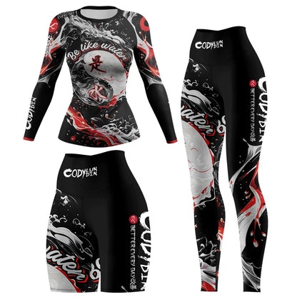 Apex Ritual – Women's Mock Neck MMA Compression Rash Guard – 4-Way Stretch BJJ & Boxing Rashguard