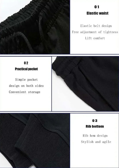 Apex Ritual – Men's Dark Print Casual Jogger Pants – Street Hip Hop Elastic Waist Training Trousers