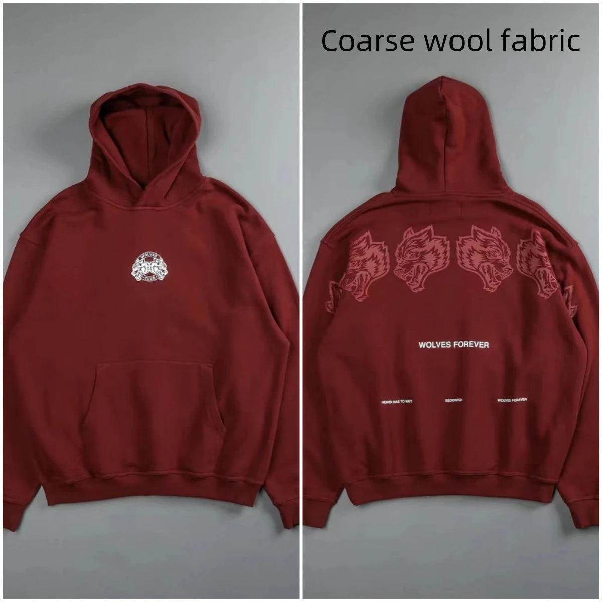 Apex Ritual – Retro Wolf Head Backprint Hoodie – Fleece Lined Sweatshirt Men & Women