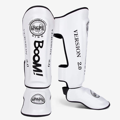 Apex Ritual – PU Leather Boxing Shin Guards – MMA & Muay Thai Ankle Protector Shin Pads